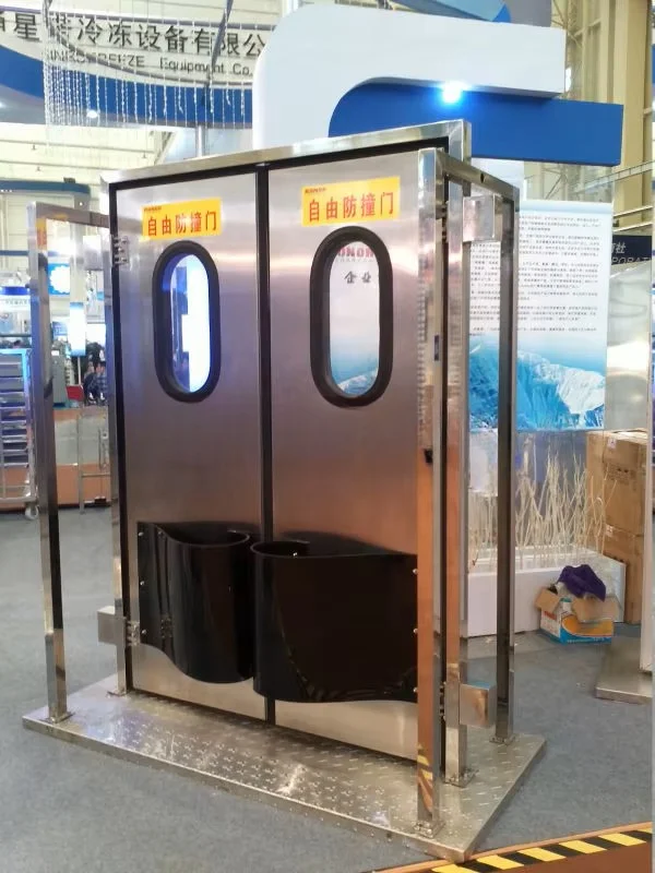 Transparent PVC refrigerator door with anti-collision design for food storage