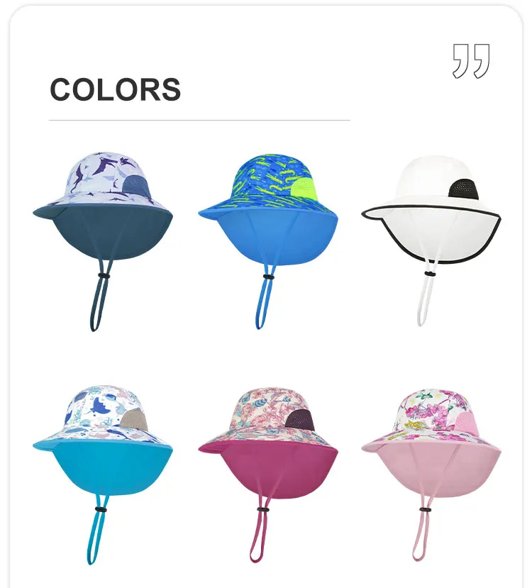 Summer Uv Protection Sun Visor Toddler Neck Cover Sun Protect Bucket