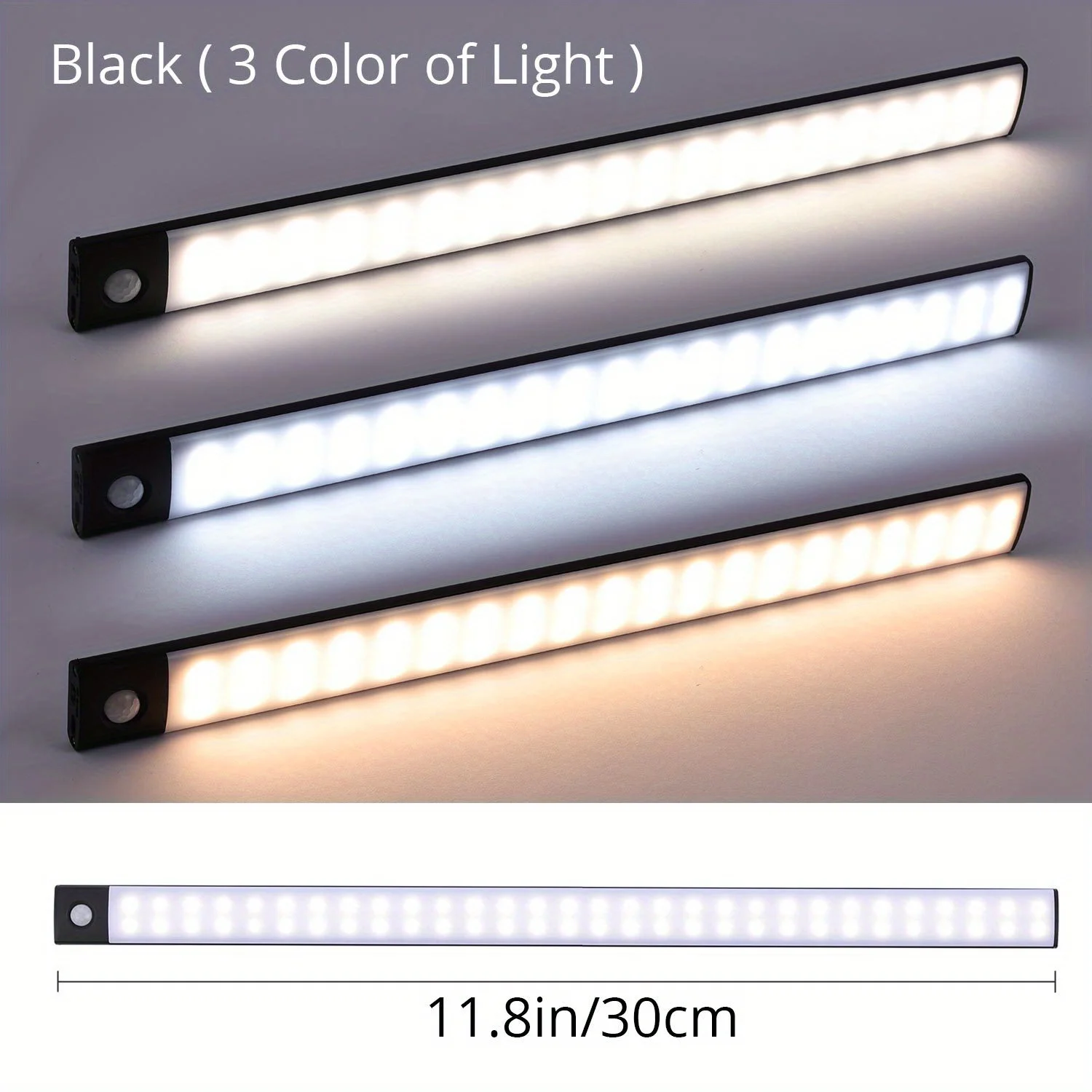 EONLINE 3D LED Motion Sensor Cabinet Light Under Counter Closet Lighting Wireless Magnetic USB Rechargeable Kitchen Night Lights