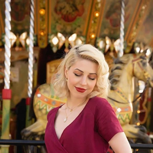 Burgundy Red Linen Dress Women Custom Size New Design Burgundy Red Linen V- Neckline Short Sleeve Dress Linen Wrap Dress