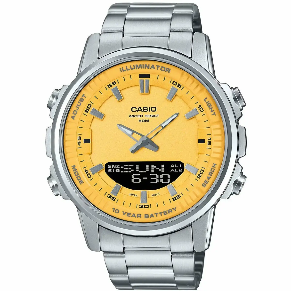 Casio AMW-880D-9AVDF Quartz Çelik Gri Turuncu Kadran 47 mm Erkek Kol Saati