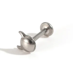 Bull Horn Piercing Titanium Body Jewelry Punk Piercing Jewelry Steel Color Barbell Unique Piercing Design Multi Size Options