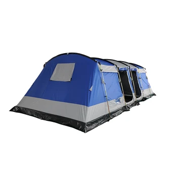 Blue Tunnel Shaped Waterproof Portable Camping Tent with D Door