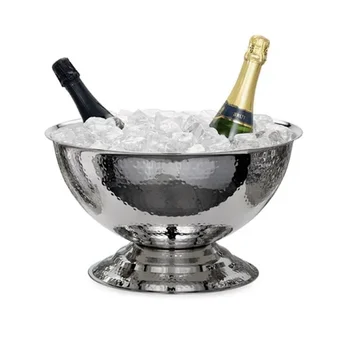 Metal Wine Cooler Bowl Metal Casted Aluminium Champagne Bucket Decorative Beverage Party Tub