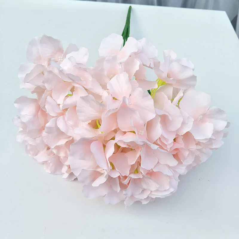 Yopin965 5 Heads Fake Cream Hydrangea Artificial Bulk Silk Hydrangeas