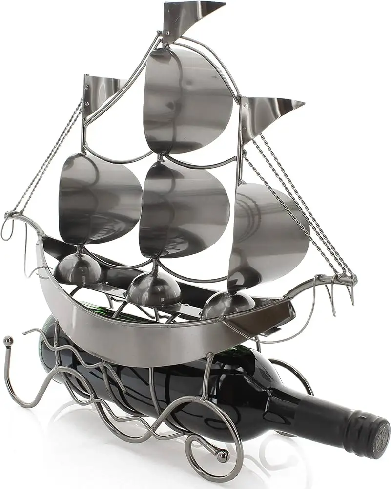 Weinhalter In Segelboot-Form – Metall-Weinregal Für Die Arbeitsplatte – Dekoration Für Küche & Bar