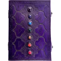 Кожаный блокнот для записей, журнал из натуральной кожи Seven Stone для мужчин и женщин, бумага ручной работы