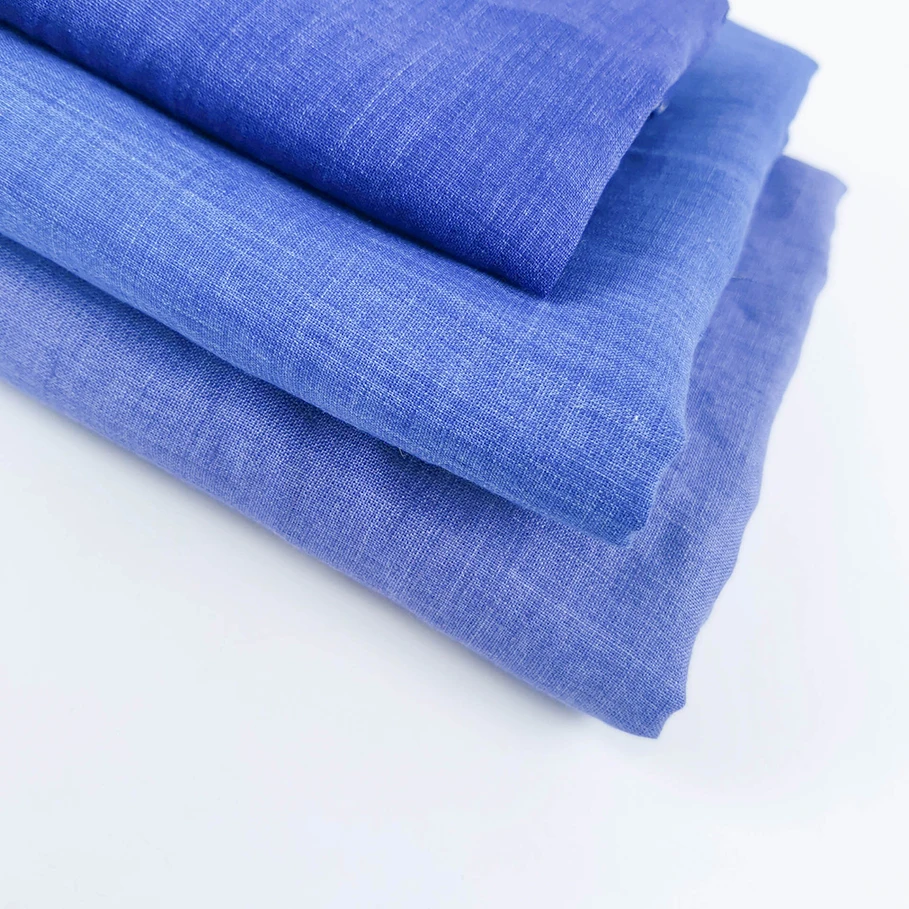 High Quality Linen Dress Delave Fabric Customized Men's Solid Woven