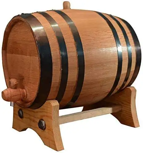 Wholesale 2 Liter Oak Aging Barrel with Wood Stand Mini Whiskey Barrel for The Home Alcohol Distiller