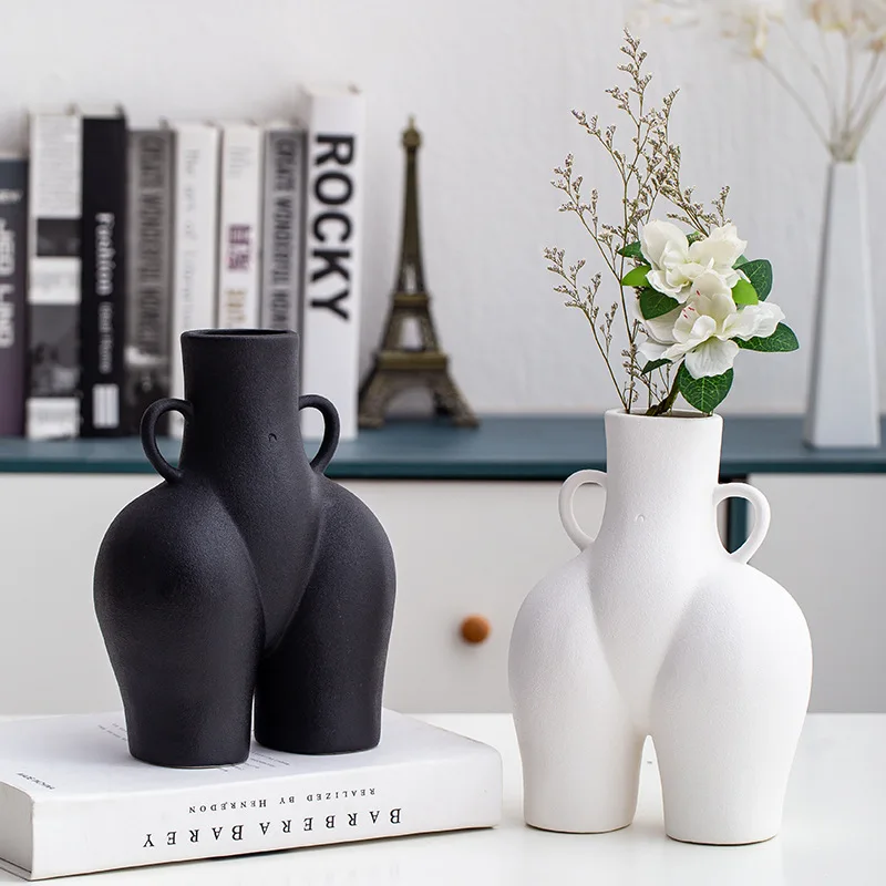 Keramikvase In Po-form Für Blumen,Kunstvolle Nackte Frauenkörper-skulptur-vase Für Couchtisch,Moderne Körper-vasen In Weiblicher Form