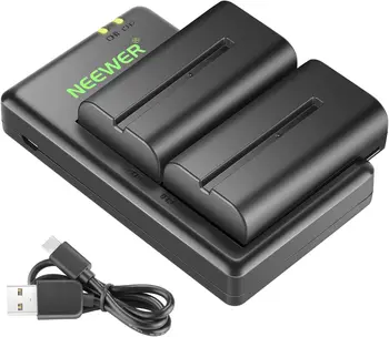 NEEWER NP-F550 Battery Charger Set Compatible with Sony NP-F970 F750 F770 F960 F550 F530 F330 F570 CCD-SC55 TR516 TR716 TR818