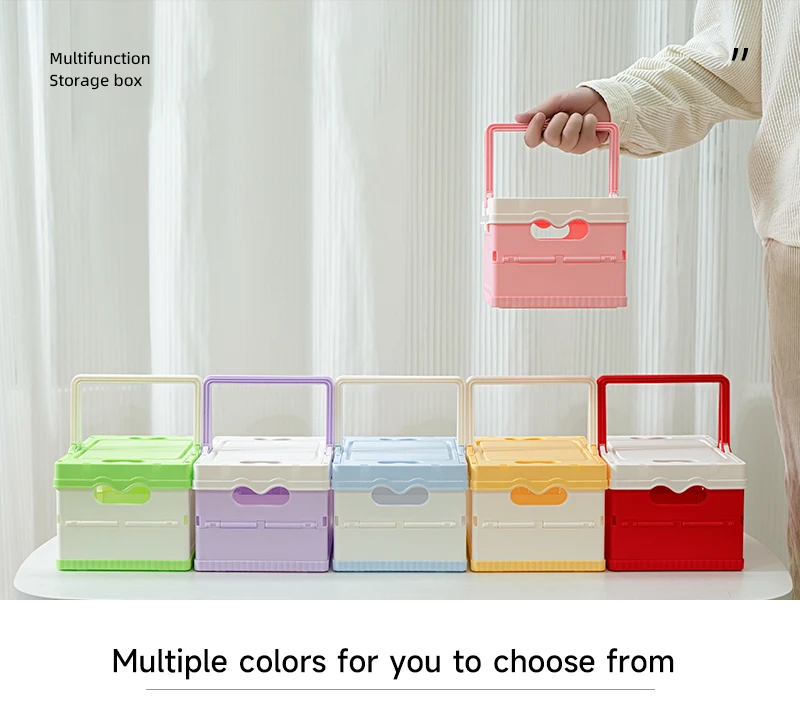 item no6009 new arrival factory household multipurpose durable reliable plastic folding storage box collapsible storage crate with lid-3