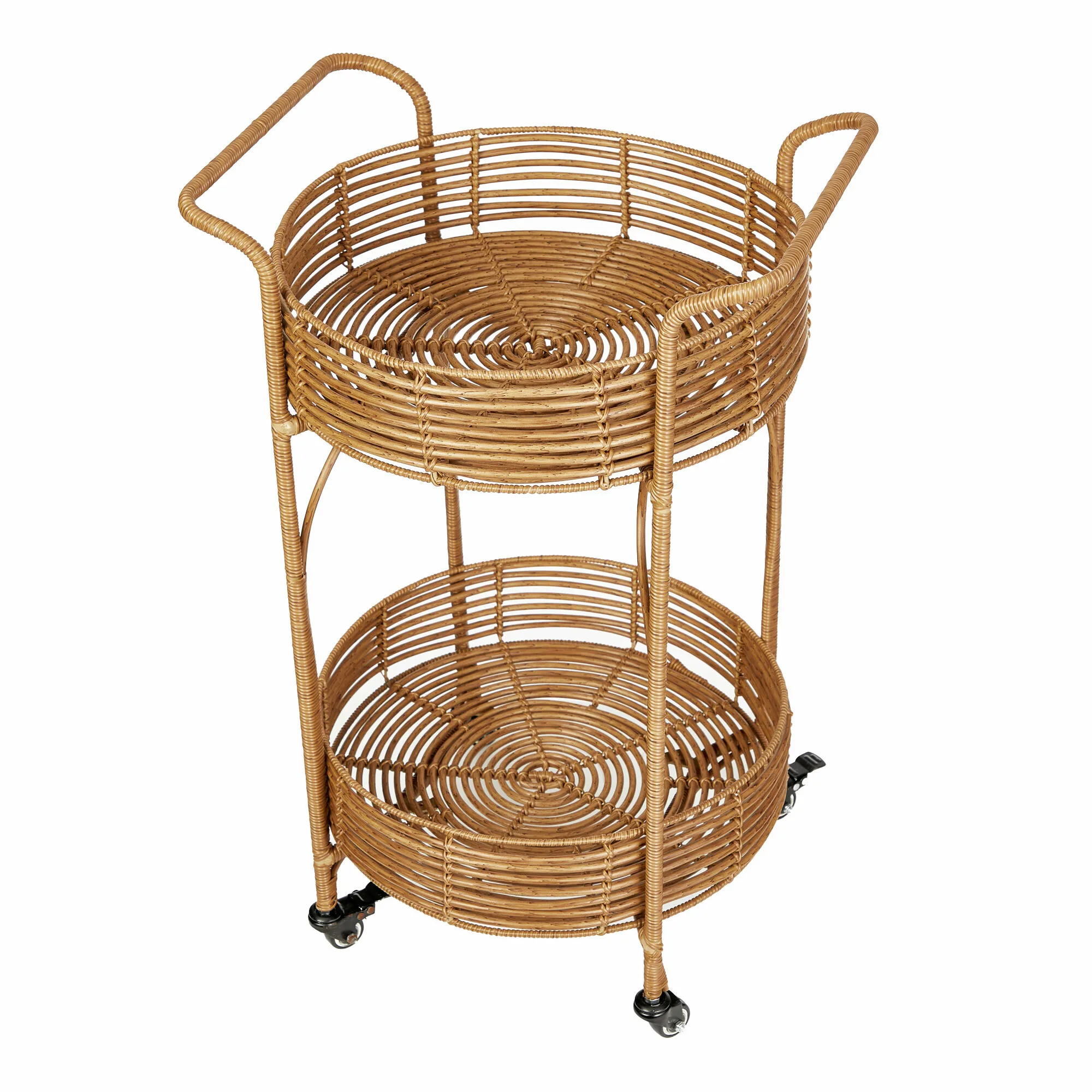 Handcrafted Rattan Bar Cart Trolley Drink And Food Serving Trolleys For