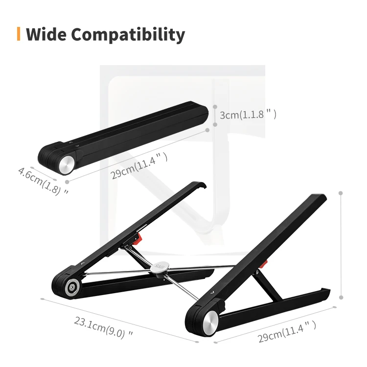 Ультралегкая односекундная портативная складная подставка для ноутбука Alluninum, регулируемая подставка для ноутбука 11-17 дюймов, ноутбуки