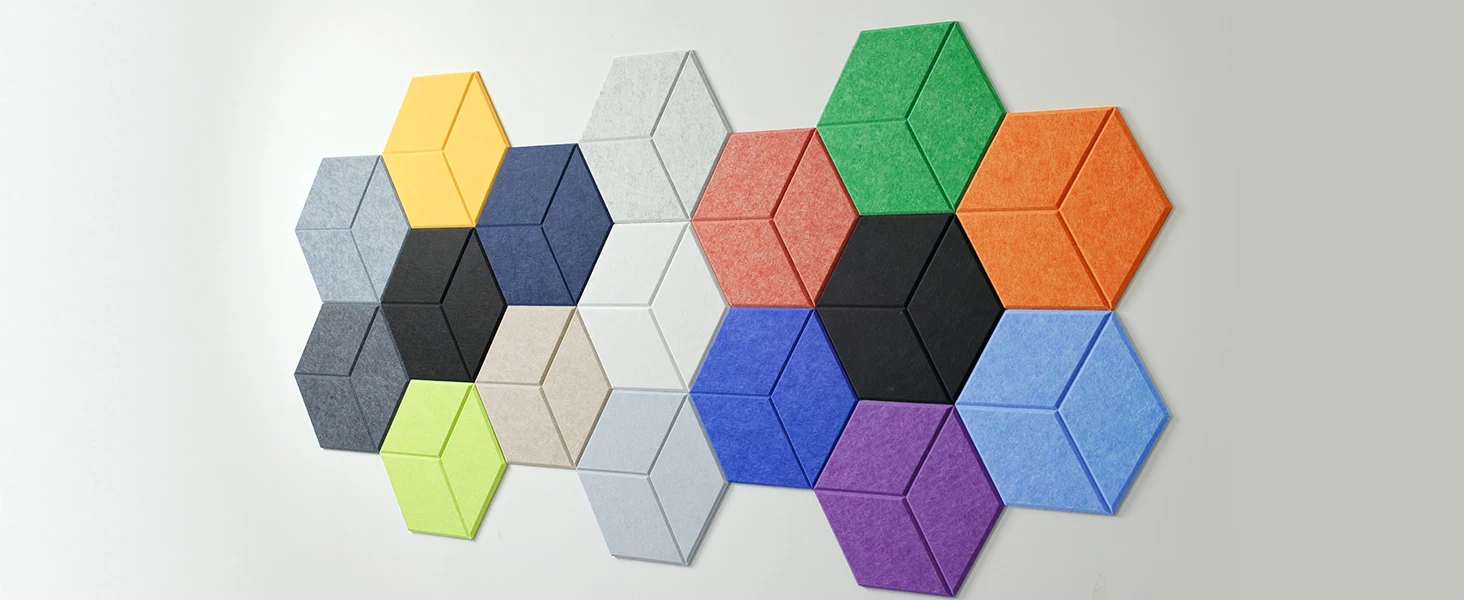 YuanYuan Modern Design Soundproof Honeycomb 3D Pet Felt Acoustic Panel for Studio Soundproofing factory