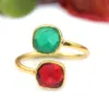 Emerald Green & Red Garnet