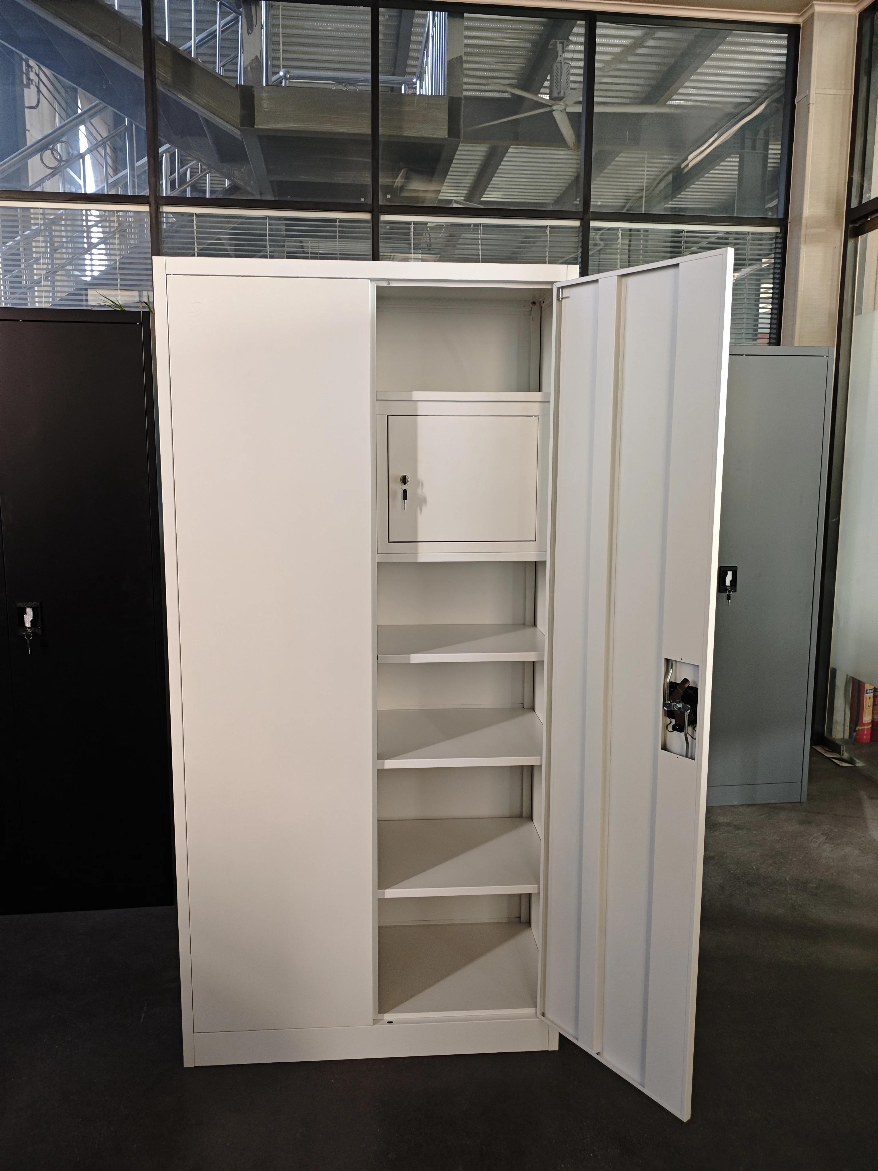 Metal Storage Wardrobe with Safe Steel Filing Cabinet Locker Closet Storage Wardrobe