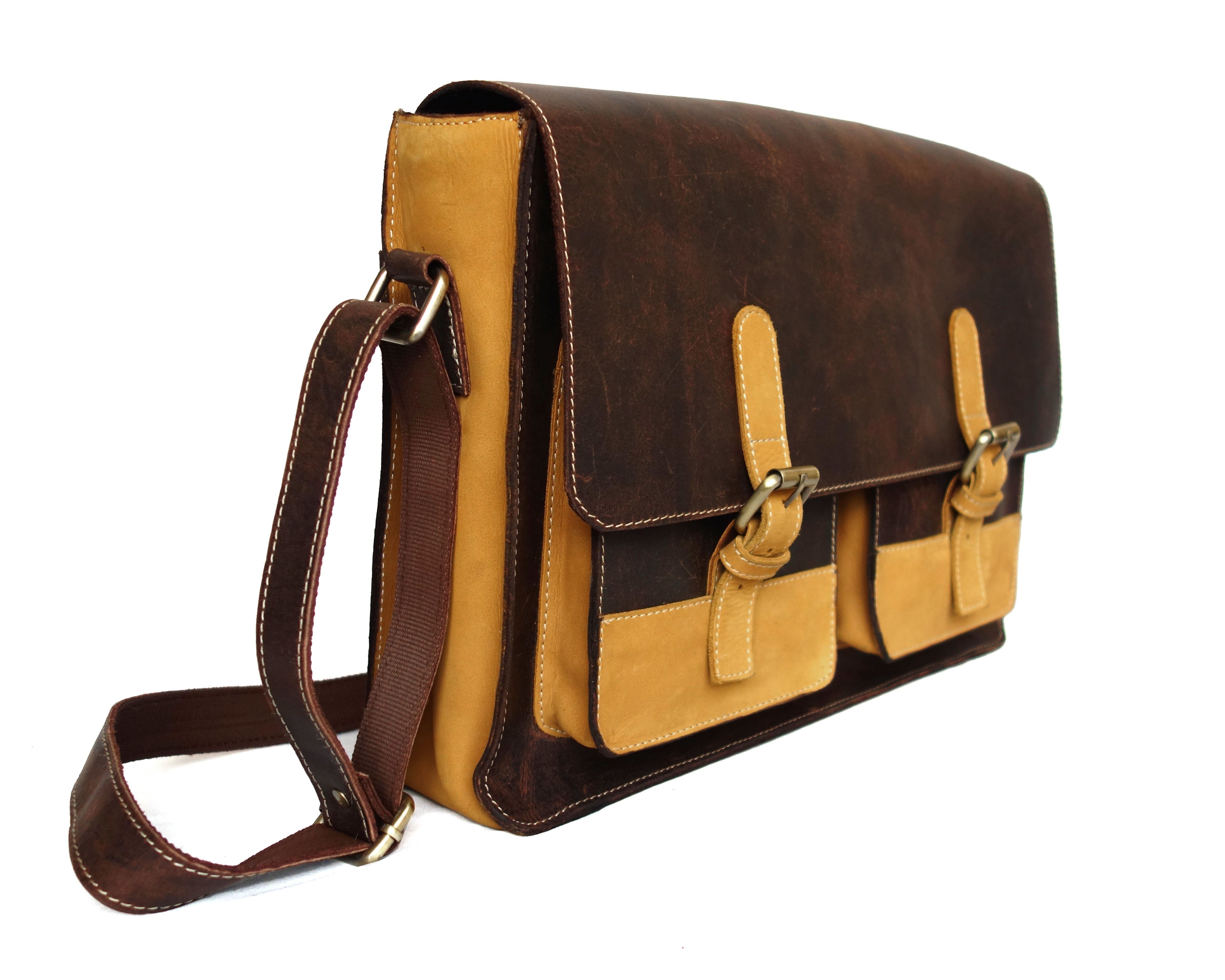 Hot Sale Top Grain Leather Bag Briefcase Style Bag For Unisex In Whole