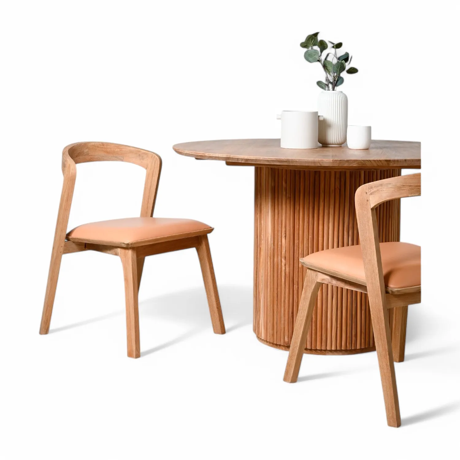 Elegant Luxury Natural Teak Wood Dining Set High Quality Bistro ...