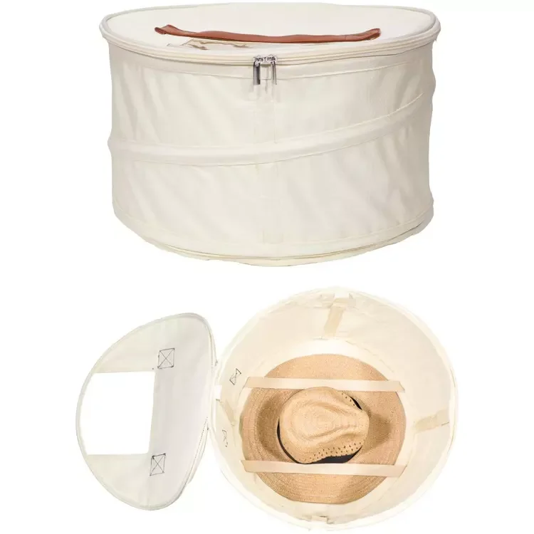 Foldable Large Hat Travel Case Stackable Round Popup Container Hat
