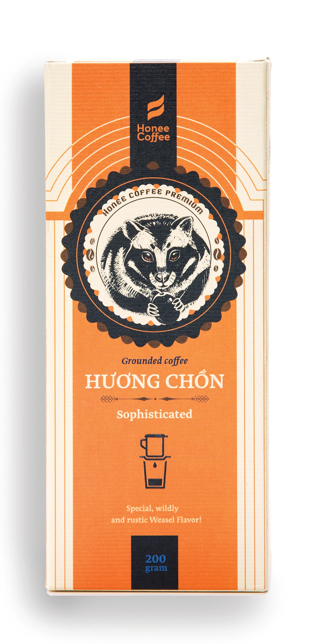 ベトナム HUONG CHON コーヒー HuongChon洗練された挽いたコーヒー200g/箱貯蔵寿命24ヶ月