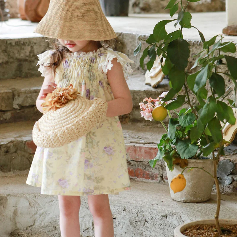 Boutique Baby Girls Lace Cotton Dress Toddler Girls Puff Sleeve Cute Ruffle Dress Korean Kids Girls Dress for 2-10 Years Boutique Baby Girls Lace Cotton Dress Toddler Girls Puff Sleeve Cute Ruffle Dress Korean Kids Girls Dress for 2-10 Years