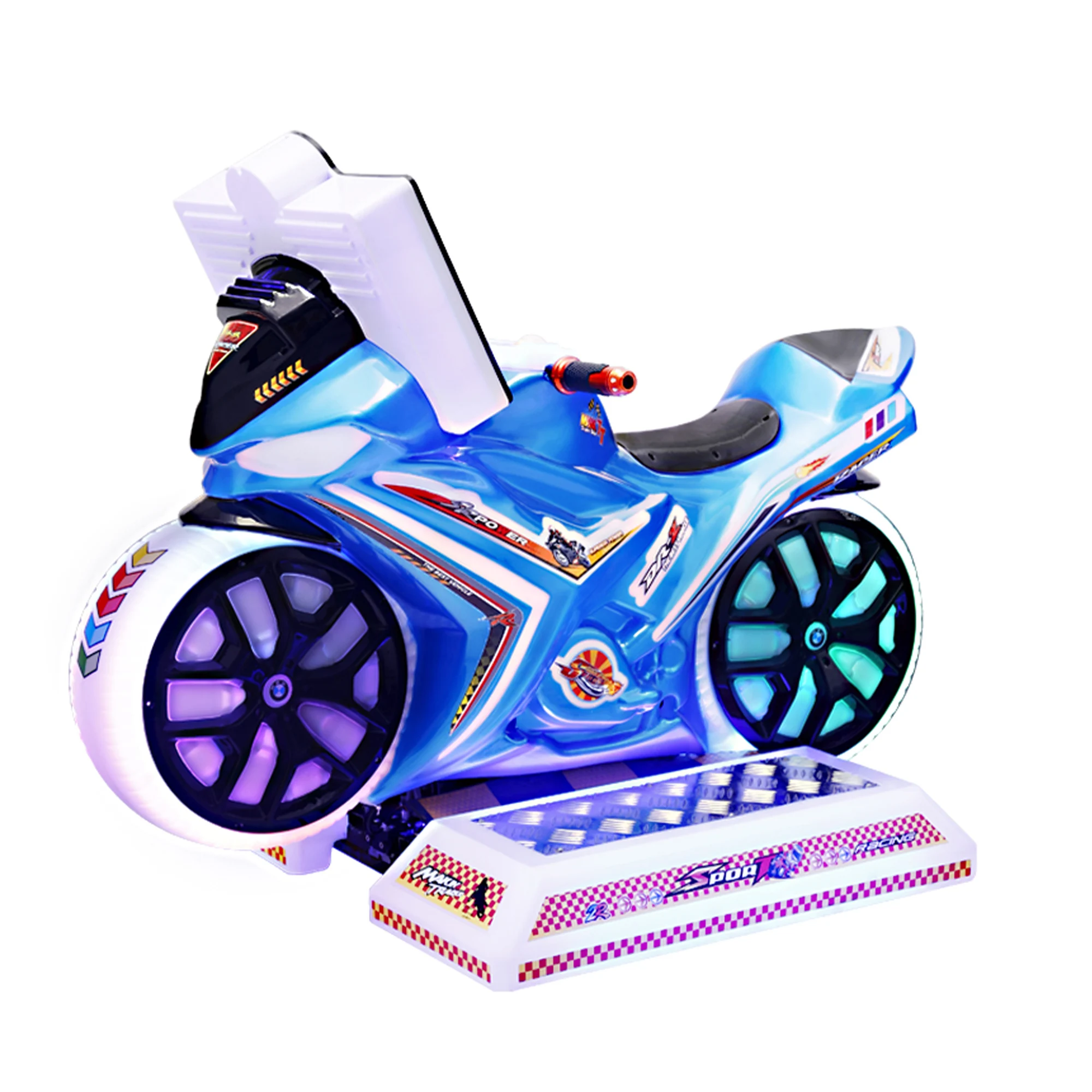 Factory Wholesale Arcade Swaying Car Machine Crazy Motorcycle for Kids for 6 Years English for Shopping Mall Indoor Amusement