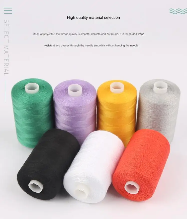 In Stock Wholesale High Quality 40s/2 Clothing Sewing Thread 1000 Yards Polyester Thread