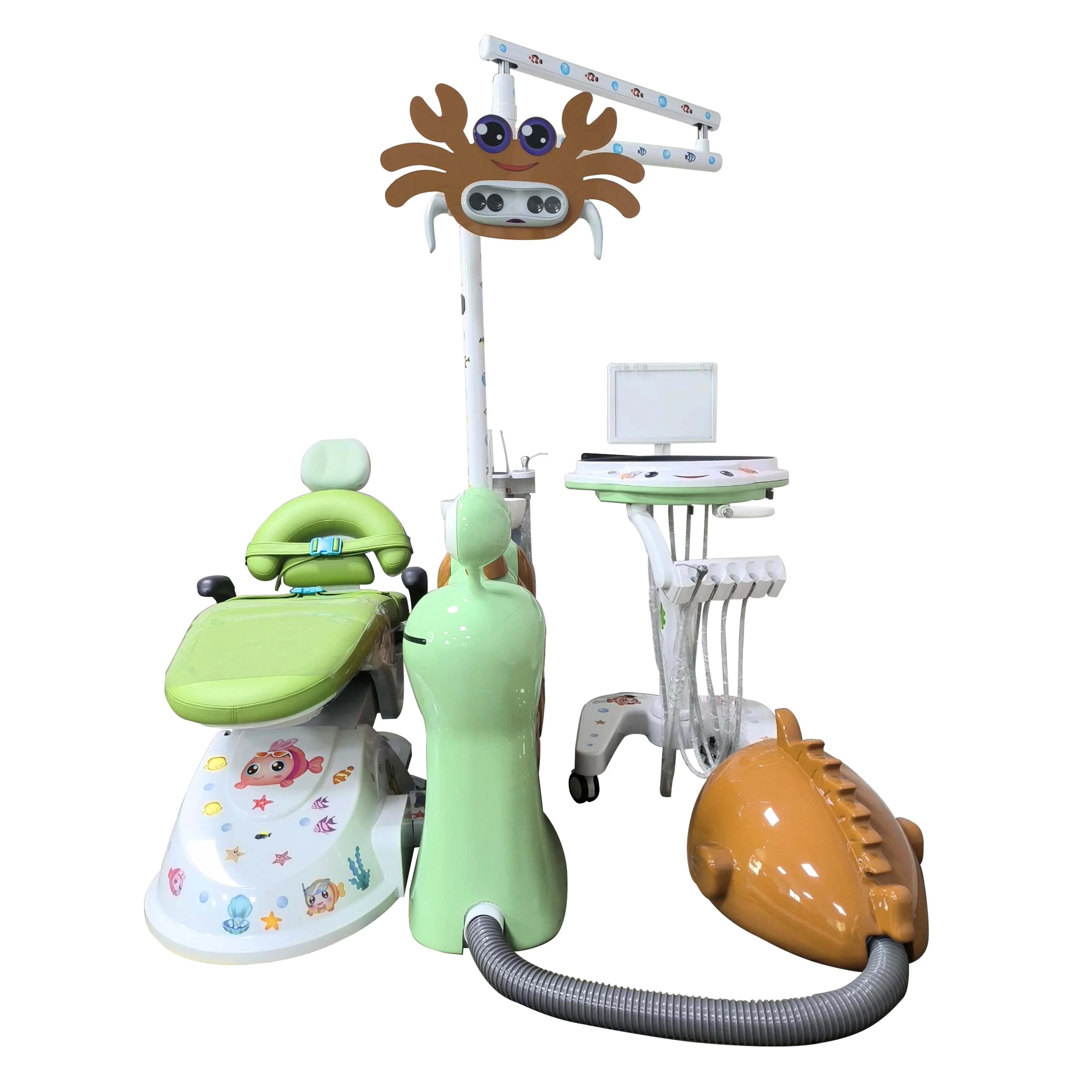 ISO 13485 Certified Children's Dental Chair with Safety Belt & Dolphin Armrests