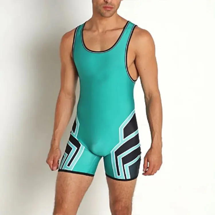 Sexy Mens Bodysuit Underwear Wrestling Singlet Sleeveless Running Wear ...