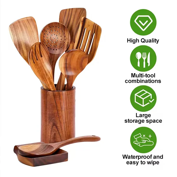 Wholesale Kitchen Supplies Wooden Utensil Kitchen Accessories Spoon Wooden Spatula Kitch aperçu 3