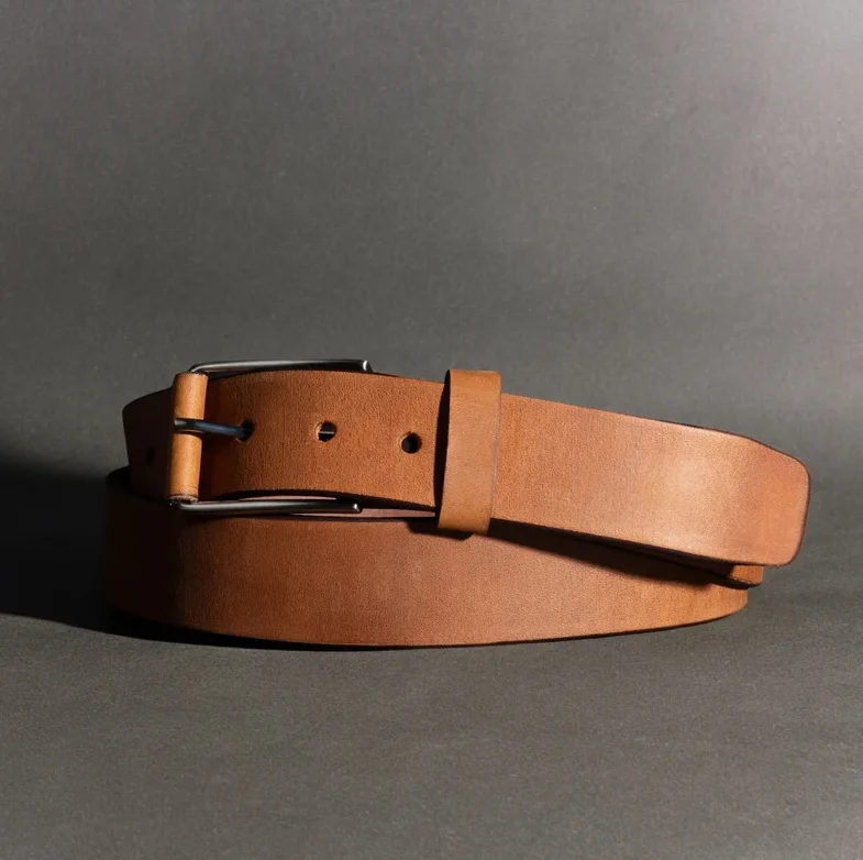 Handmade Brown Distressed Leather Belt with Unique Steel Buckle Gift for Him genuine leather belts from Pakistan