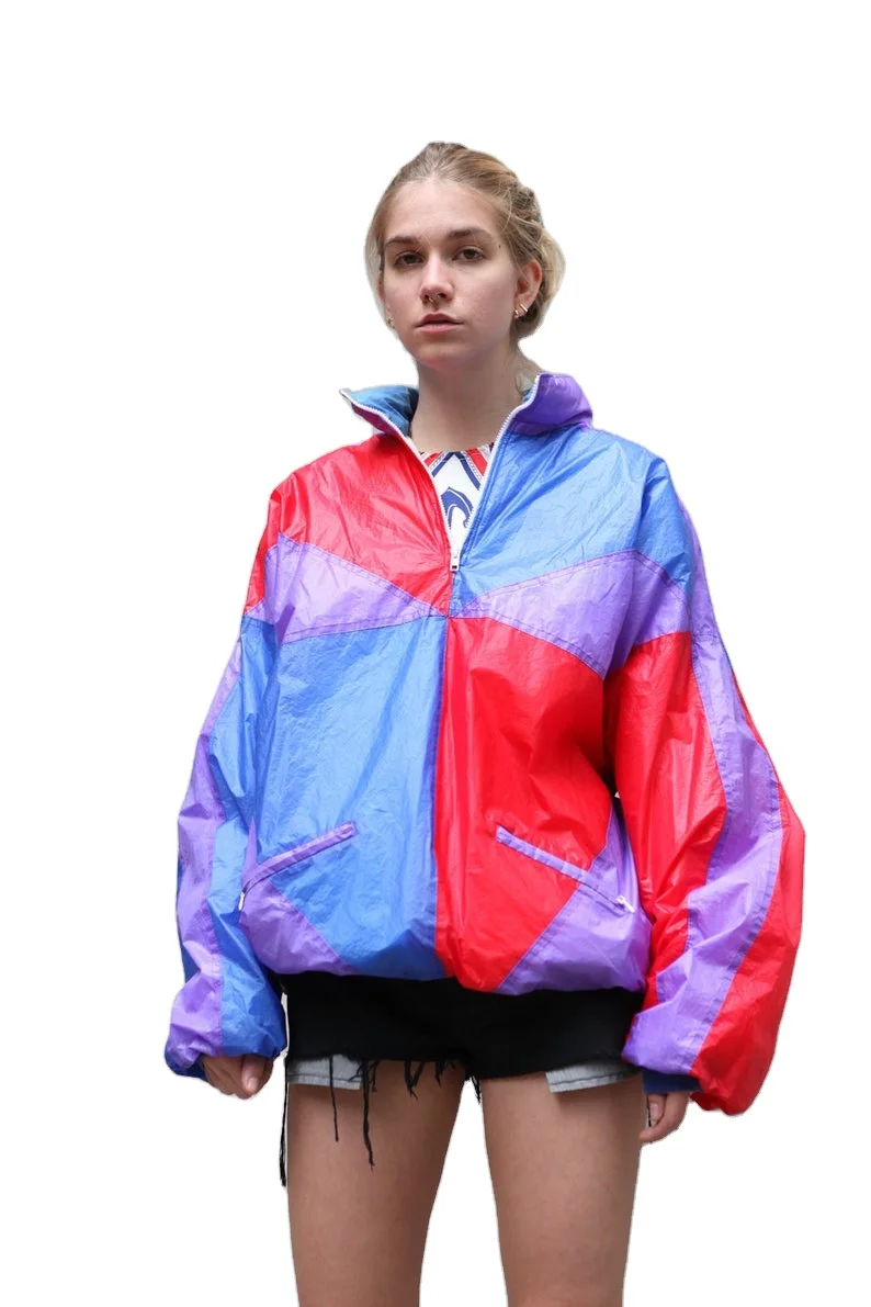 80's 90's Vintage Crazy Pattern Shell Windbreaker 