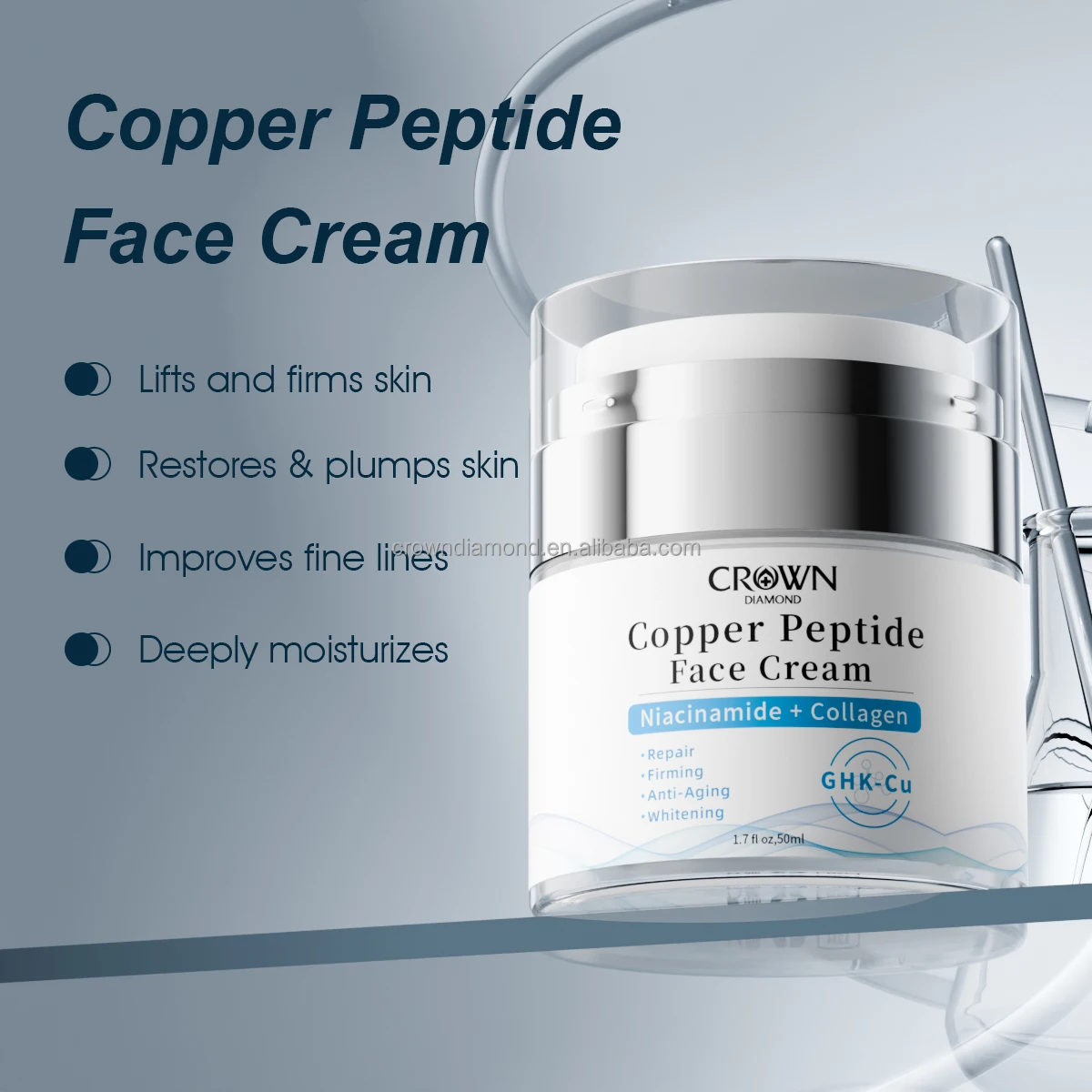 ghk-cu peptide cream GHK-Cu Copper Peptide Face Cream Anti Wrinkle Anti Aging, Repair, and  Firming Daily Face Cream, 1.69 Fluid Ounce main image 1