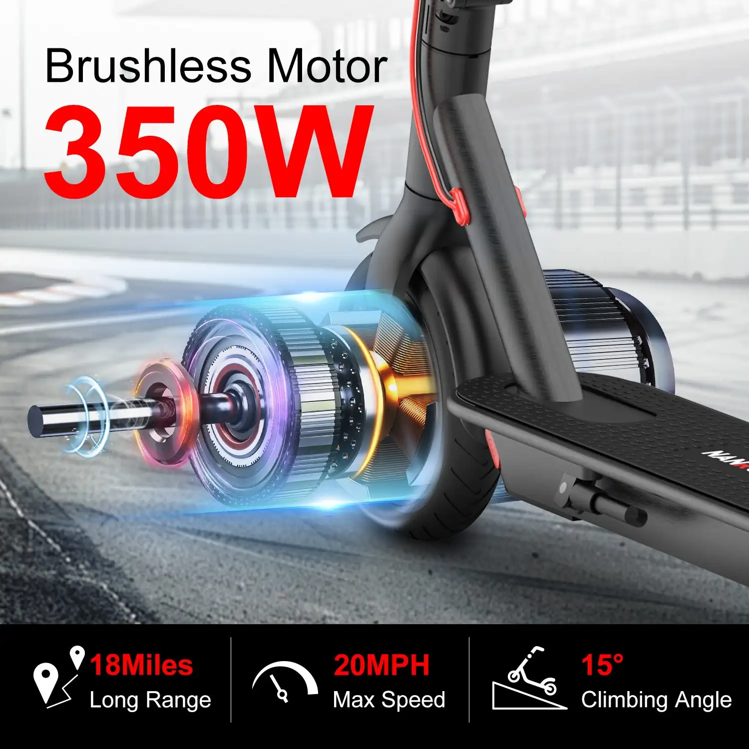 For NANROBOT H1 Dual Drive Two-Wheel Electric Scooter 10 Inch Wheel 1000W Motor Power 65km/h Max Speed 120kg Max Load Dual