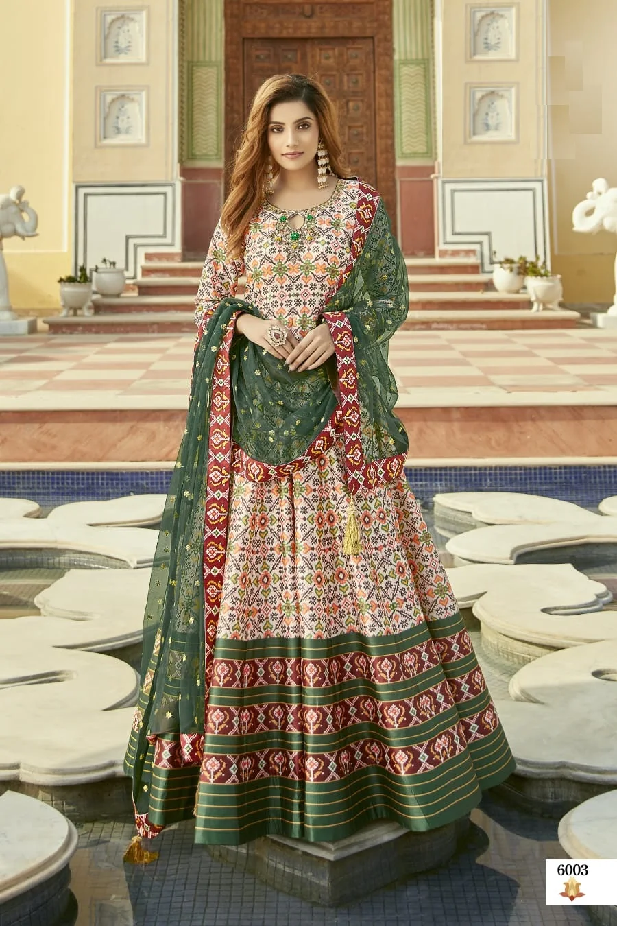 STK98-Pure Designer Patola Kurti(Sleeves Included)