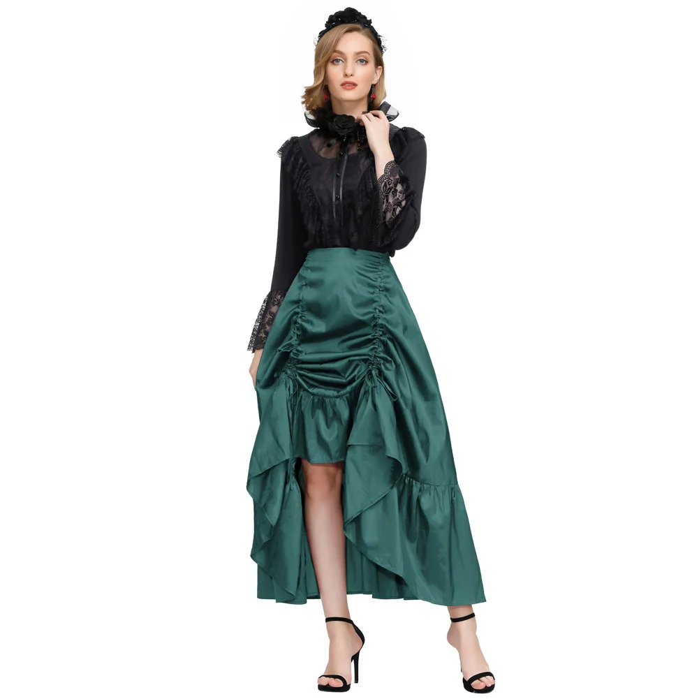 Abito Stile Rinascimentale Donna Gonna Vittoriana SCARLET DARKNESS - Vita Alta, Lunghezza Maxi, Tessuto Poliestere Ed Elastan, Stile Medievale E Romantico Outfit Rinascimentale - 10