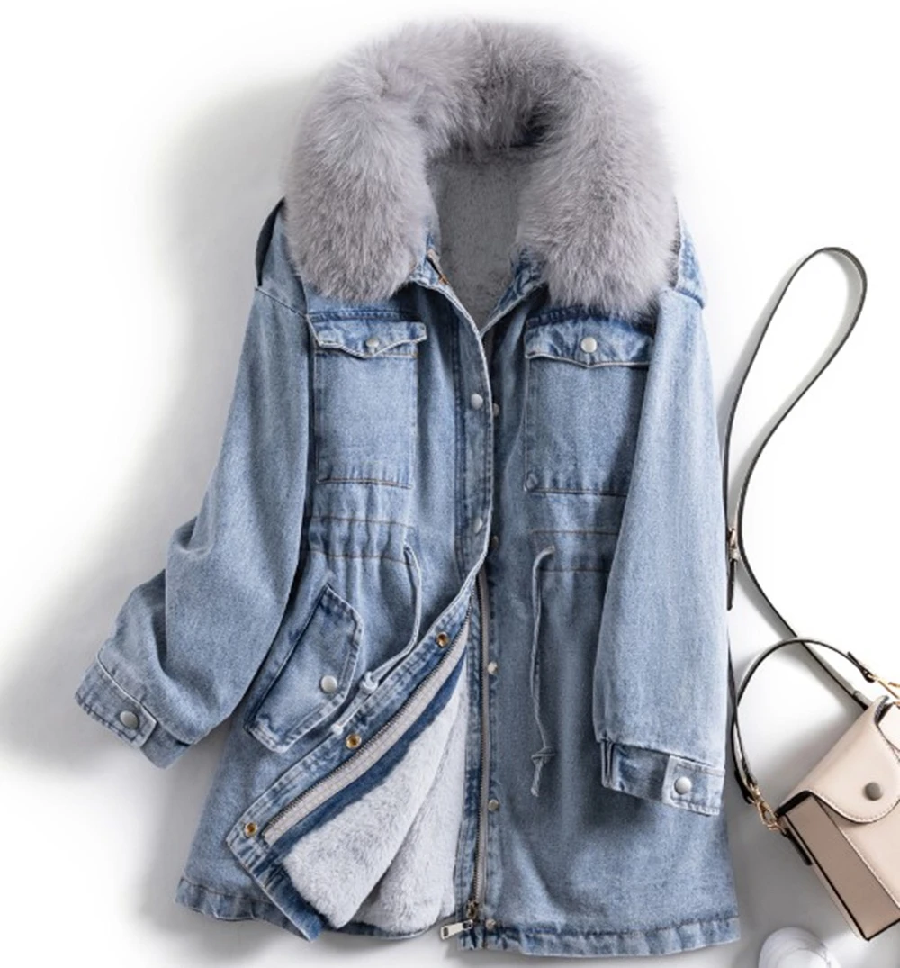 Lady Fur Collar Long Hoodies Warm Jackets Plus Size Winter Coat Women Parka Jackets Wholesale Jacket - Image 1
