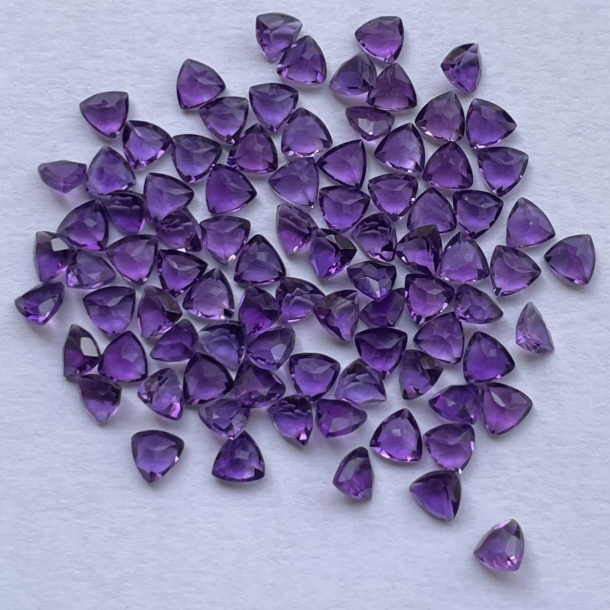 4mm 5mm 6mm Natural Purple African Amethyst Faceted Trillion Cut ...