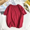 Wine red short round top