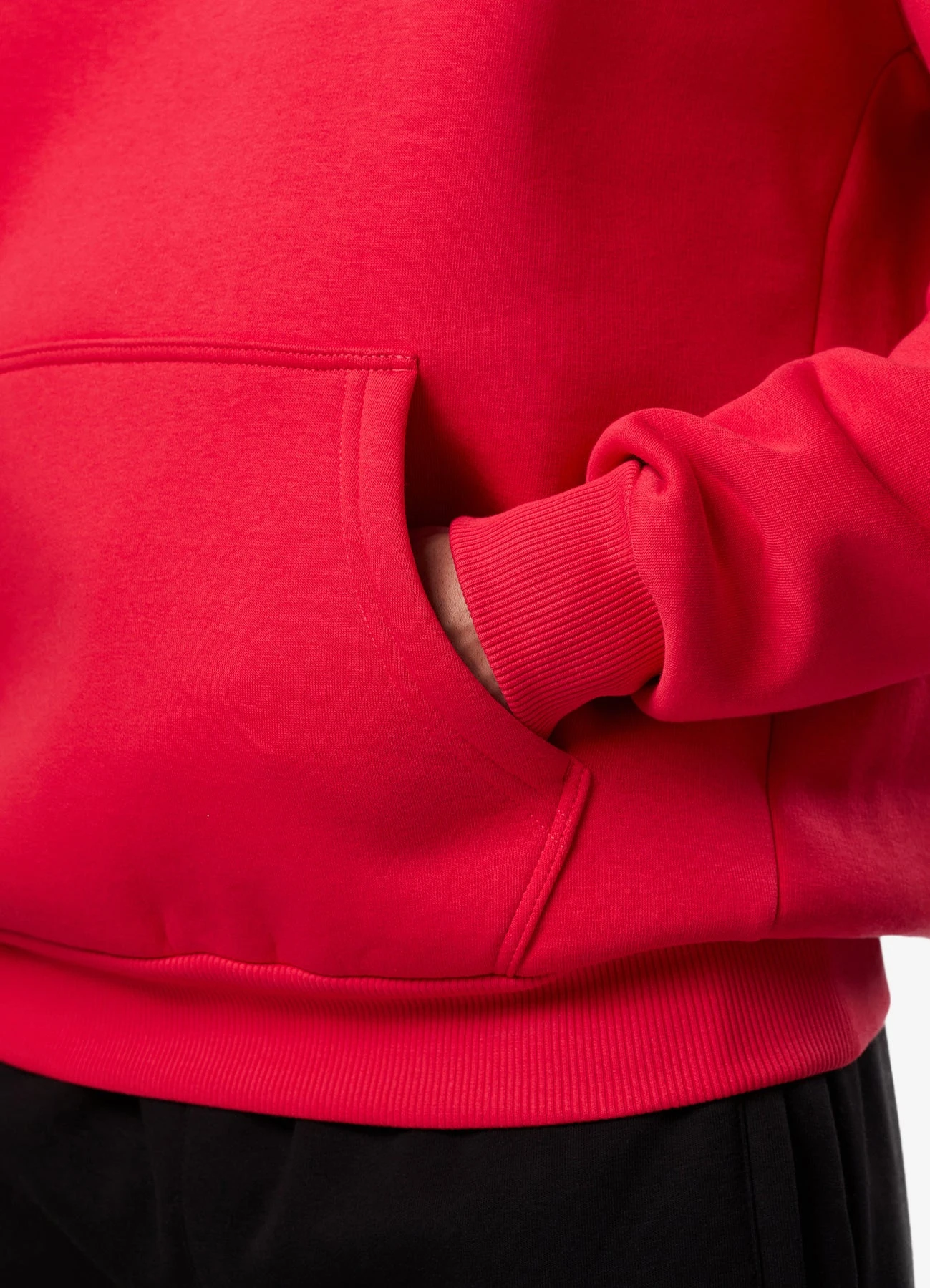 Wholesale Customized Men's Red Color Thermal Hoodies High Quality Drop Shoulder Breathable Mens Hoodies