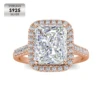Bague de prestige en argent 925 plaqué or rose 18 carats (blanc)