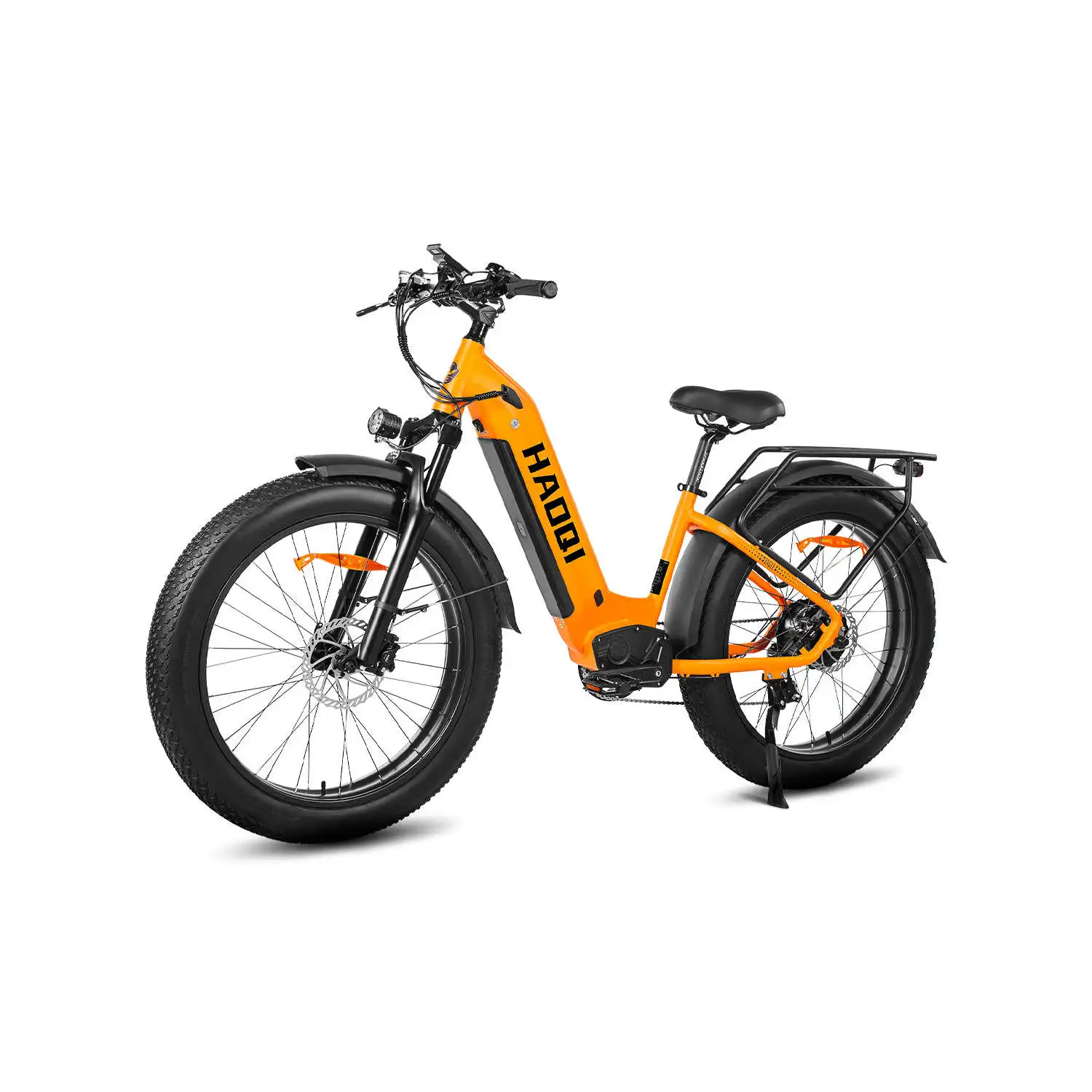HAOQl All-Terrain 2.0 Electric Mountain Bike 250w Rear Hub Motor 48v Carbon Aluminum Frame 60km Range per Power Step Thru Eagle