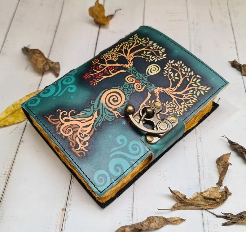 Diario De Cuero Cuaderno De Árbol Grande En Relieve Para De | Envío Gratis