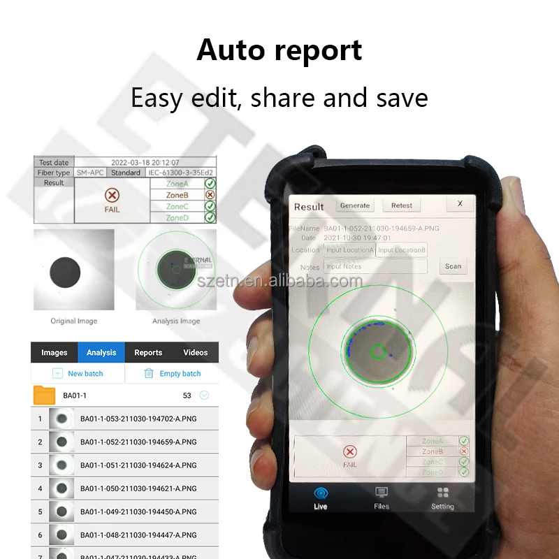 China Factory Speedy Test Fast Get End Face Pass Fail Analysis Fiber