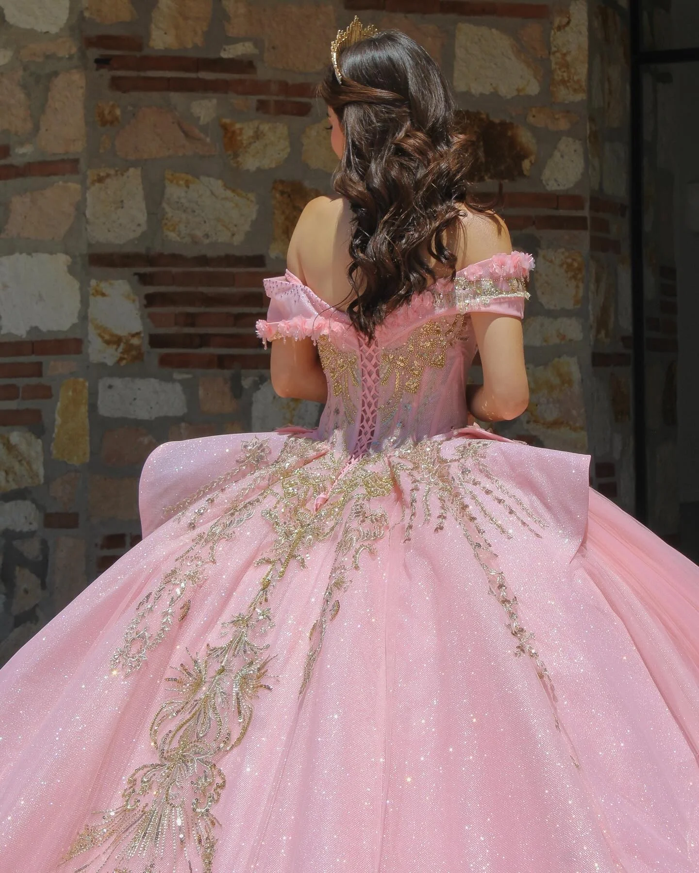 Mumuleo Coral Quinceanera Dress - off Shoulder Sweet 15