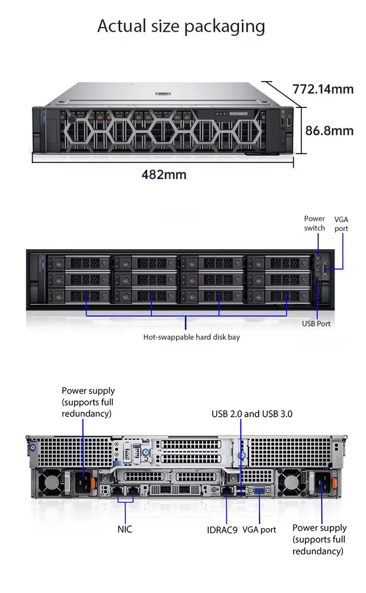 hot sale dell server rack server r740 r730 r750 r650... Factory Discount EMC PowerEdge R750 R750XS R740 R730 R760 Hosting ...