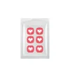 Six red heart stickers