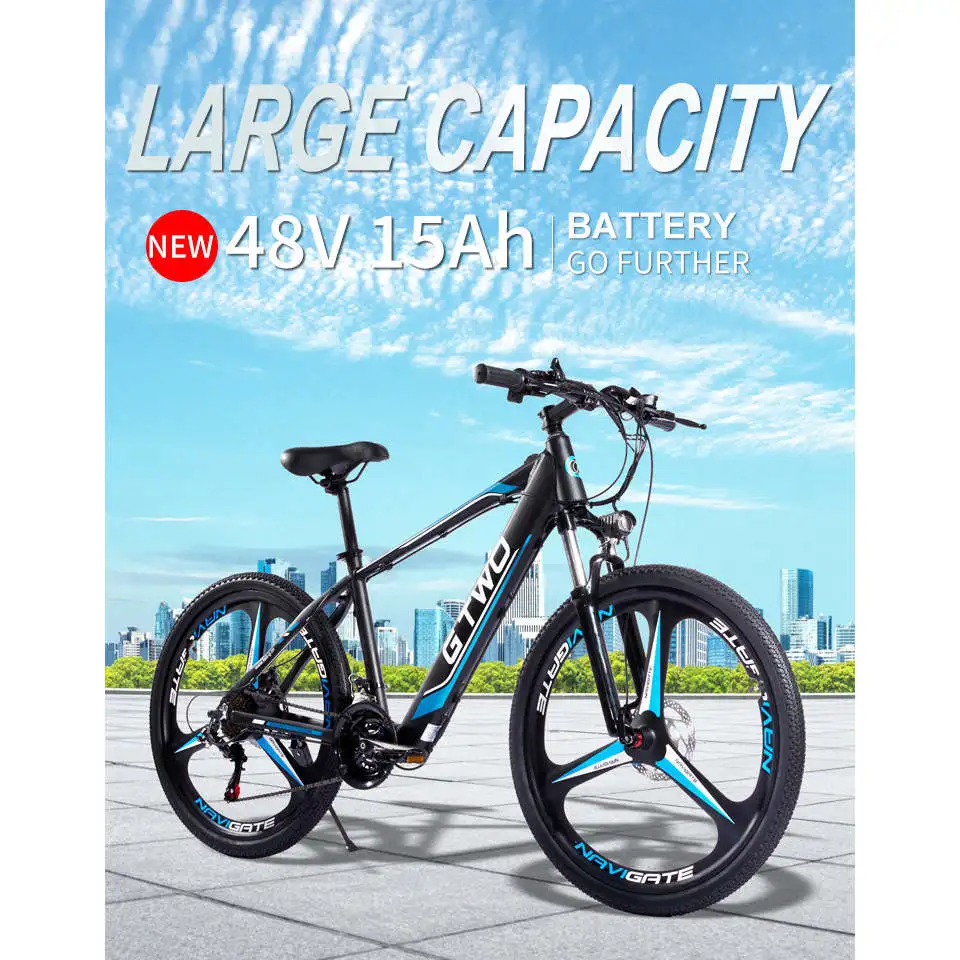 GTWO F1 26inch Electric City Bike with 350W 48V 15Ah Motor Aluminum Alloy Shimano 21S LCD Display