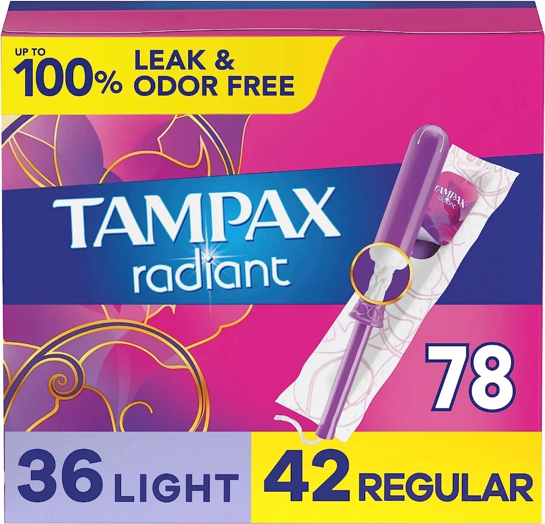 Tampax Radiant Tampons Multipack,Regular/super Absorbency,With ...